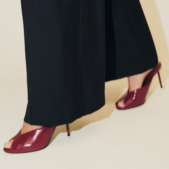 BNWT ZARA OPE N TOE SANDALS Burgundy Red 36 - Picture 2 of 6